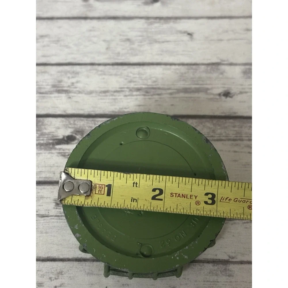Vintage Green Cast Iron Flower Frog Cage Spikes Floral 3.5